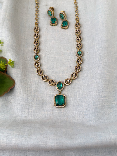 Victorian Stone Necklace Short Set| N0721