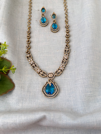 Victorian Stone Necklace Short Set| N0735