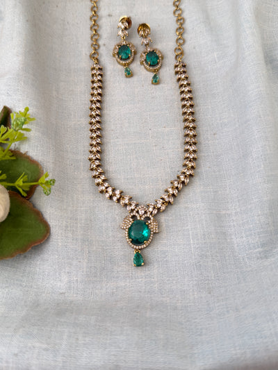 Victorian Stone Necklace Short Set| N0714