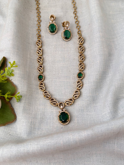 Victorian Stone Necklace Short Set| N0702