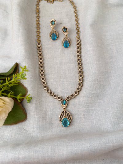 Victorian Stone Necklace Short Set| N0696