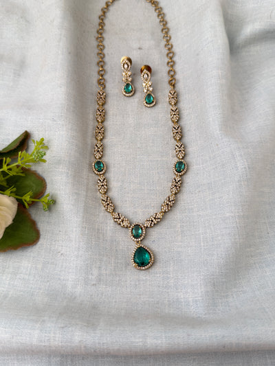 Victorian Stone Necklace Short Set| N0697