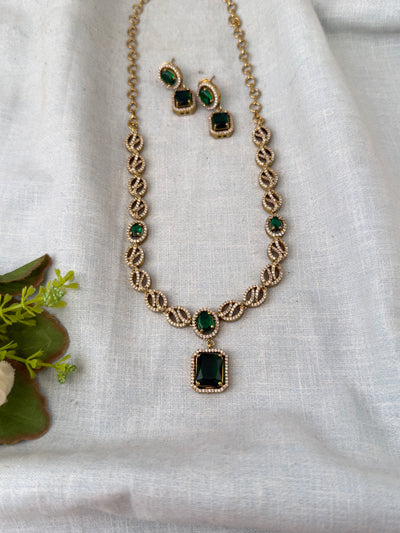 Victorian Stone Necklace Short Set| N0720