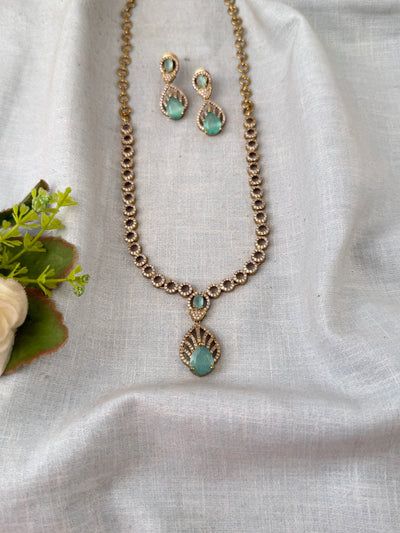 Victorian Stone  Necklace Short Set| N0707