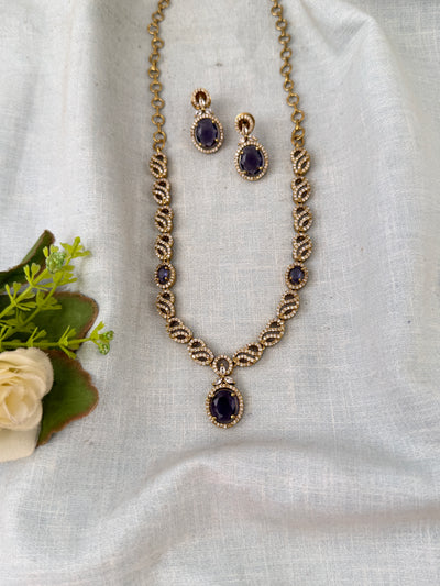 Victorian Stone Necklace Short Set| N0717
