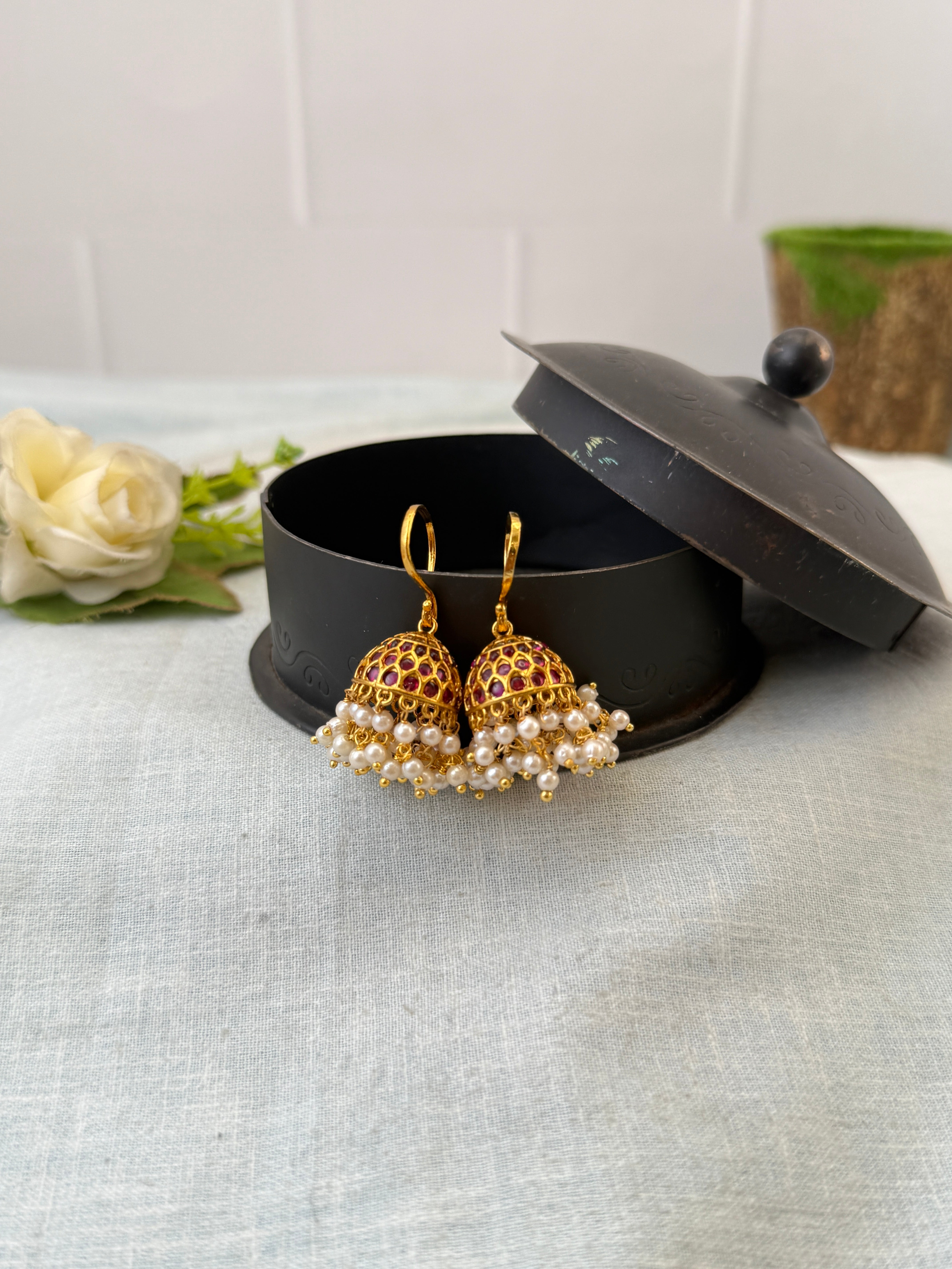 Antique Earrings, Bridal antique earrings, Antique Jhumka