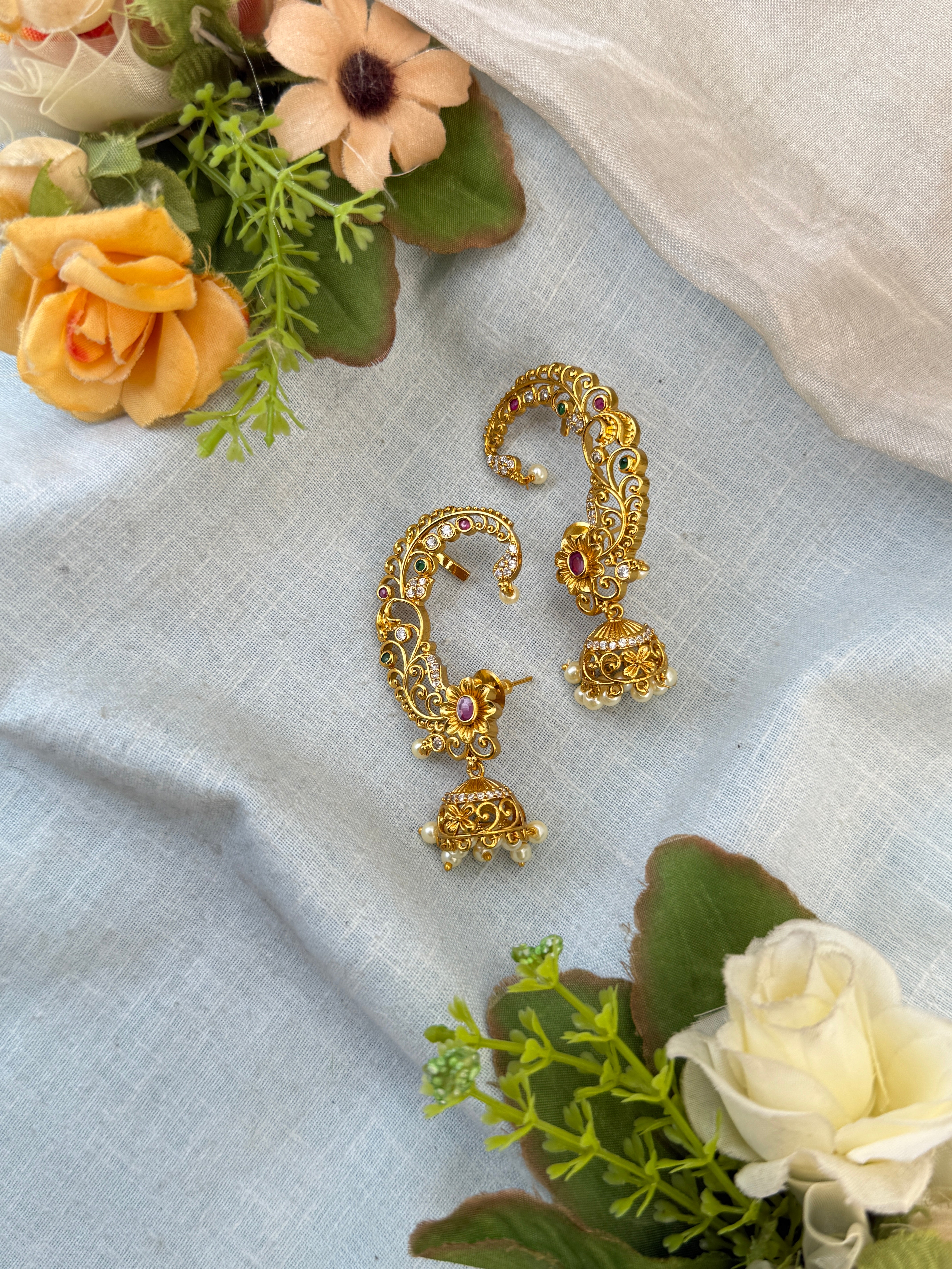 Antique Earrings, Bridal antique earrings, Antique Jhumka