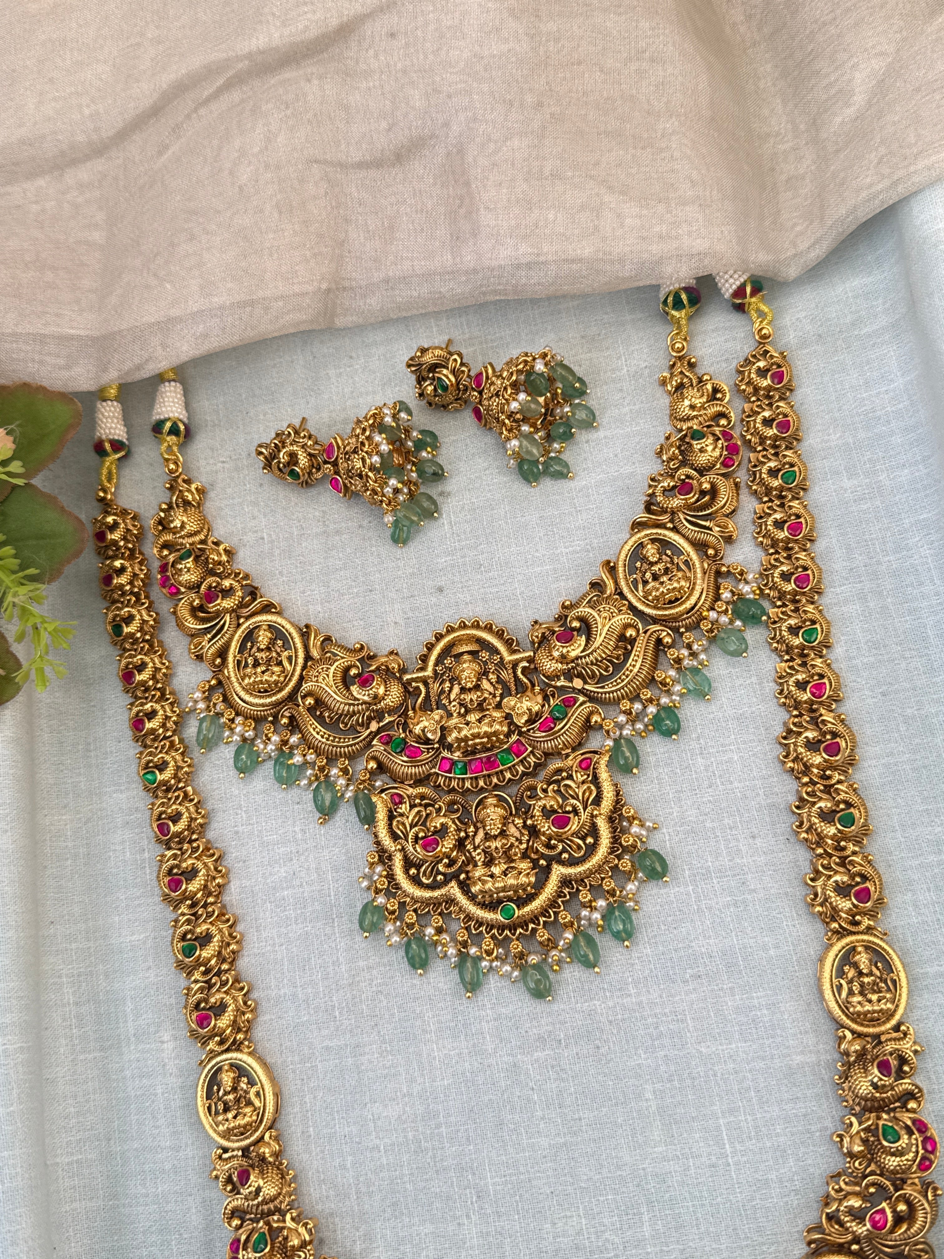 Royal Antique Jadau Premium Bridal Necklace Set 1054