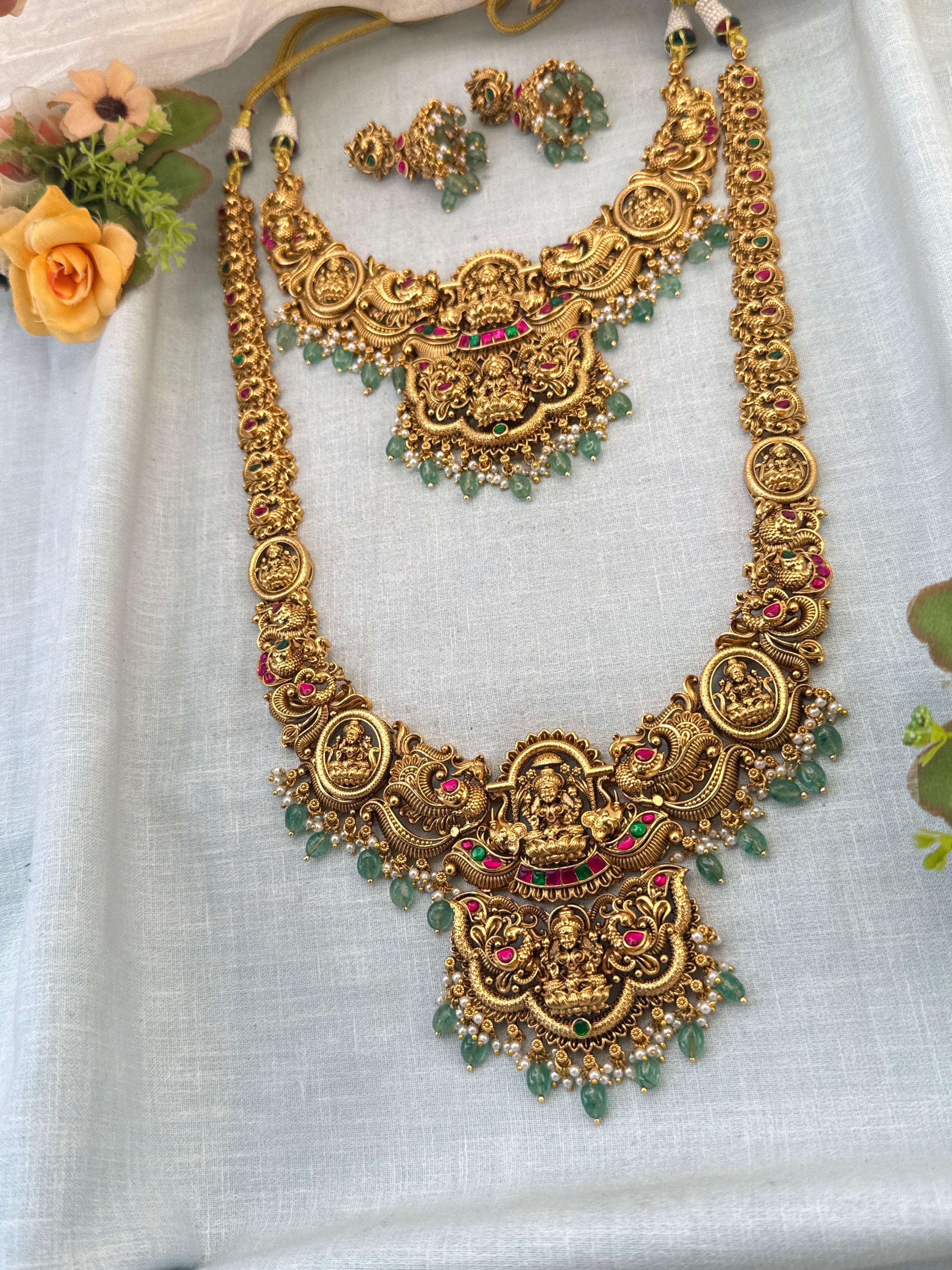 Royal Antique Jadau Premium Bridal Necklace Set 1054