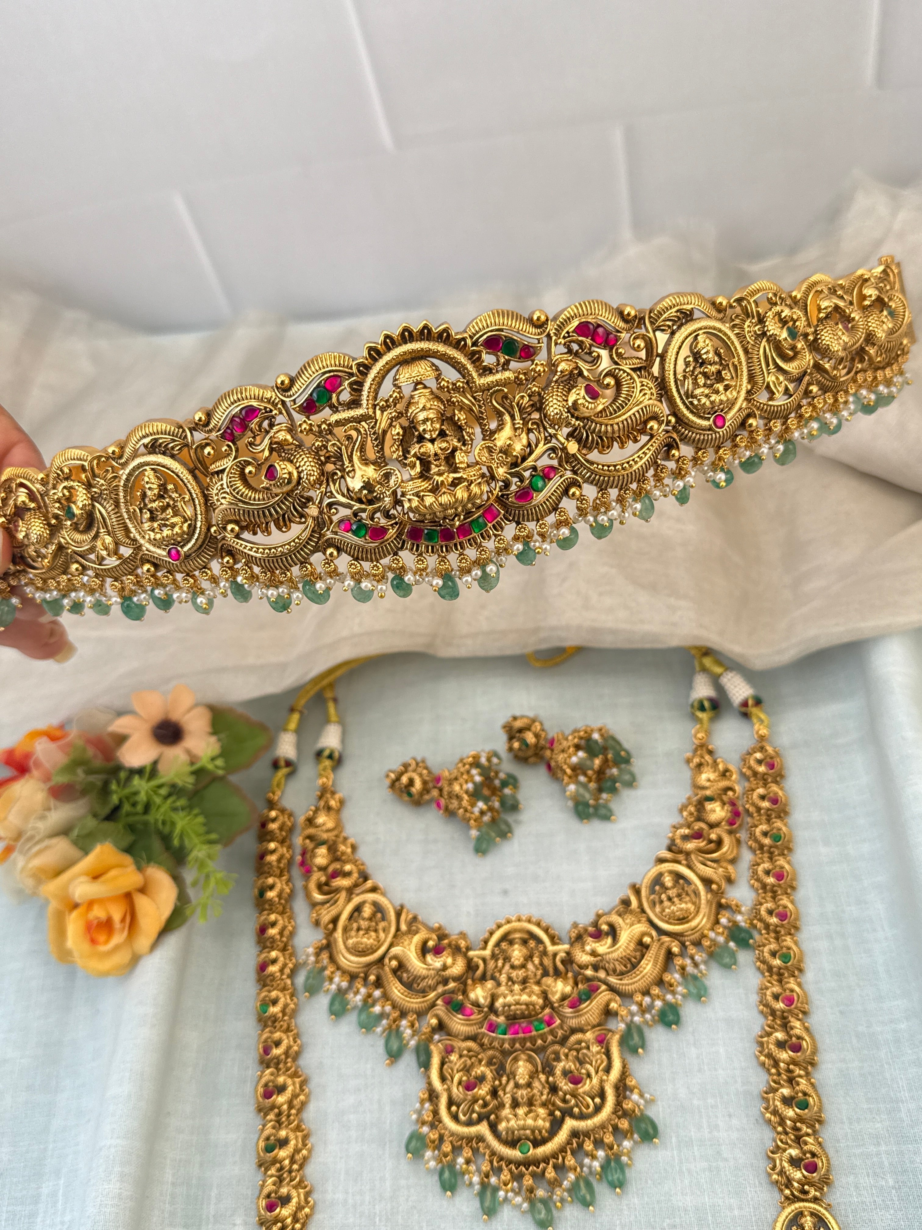 Royal Antique Jadau Premium Bridal Necklace Set 1054