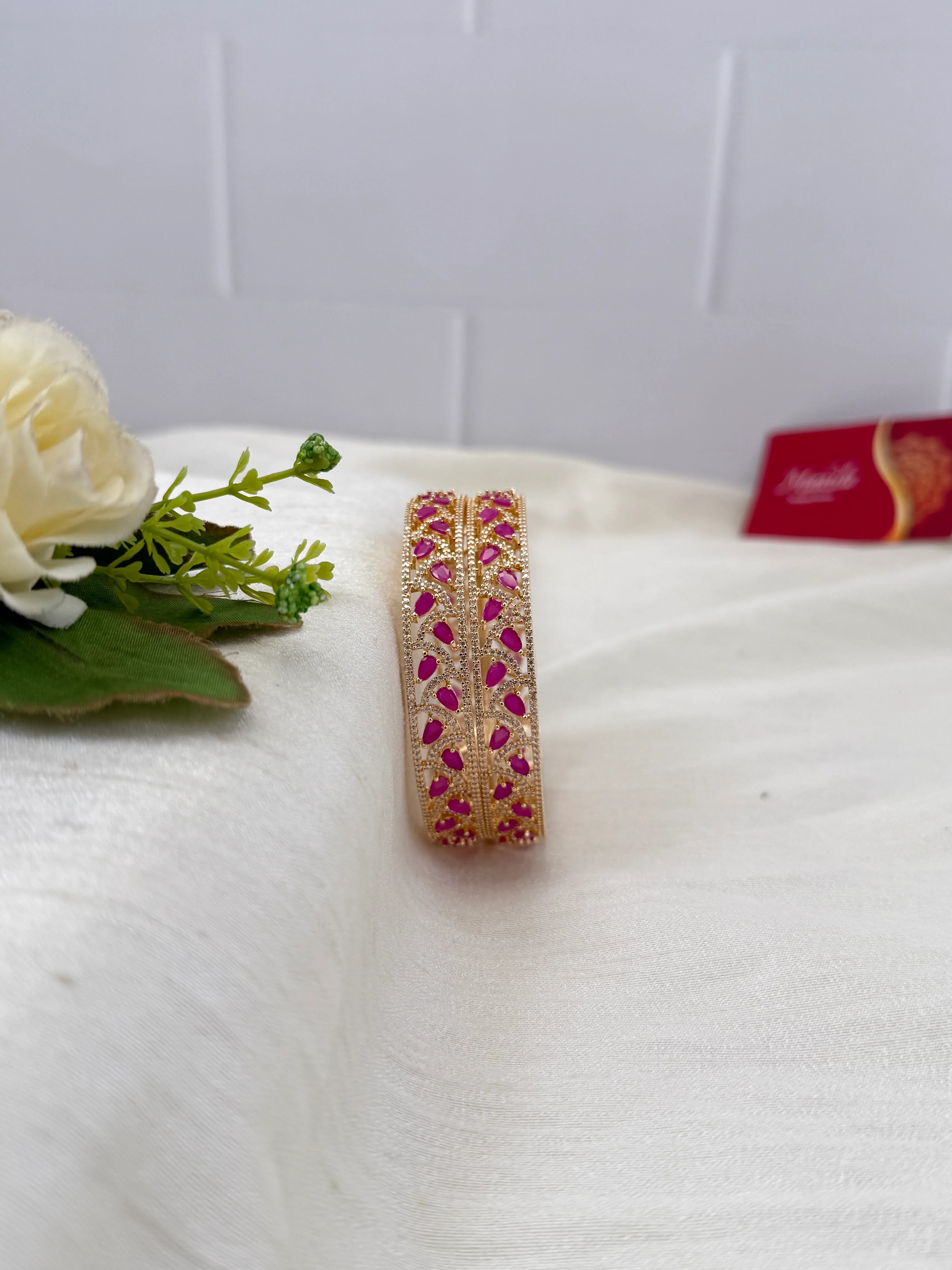 Luxurious Diamond Style Stone Bangles 7064 - 3 Colors