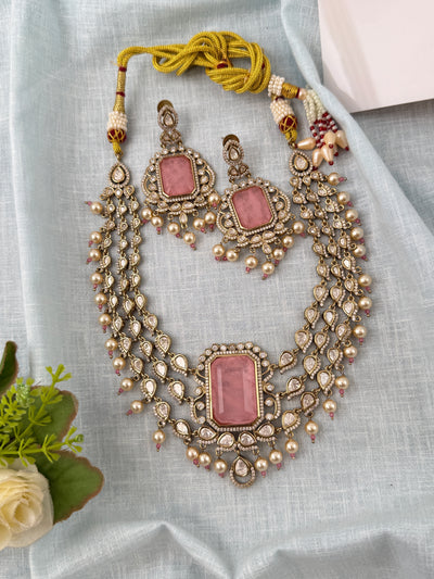 Kundan Layered Necklace Premium Short Set | N0819