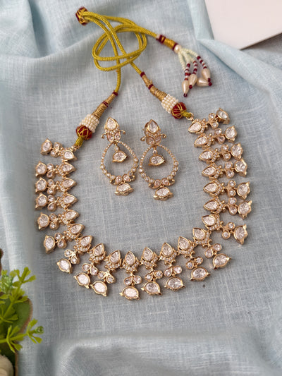 Kundan Layered Necklace Premium Short Set | N0813