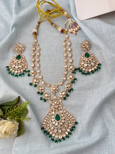 Kundan Layered Necklace Luxury Long Set | N0829
