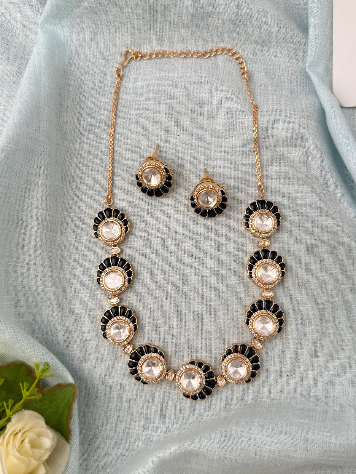 Kundan Designer Necklace Luxury Short Set | N0807