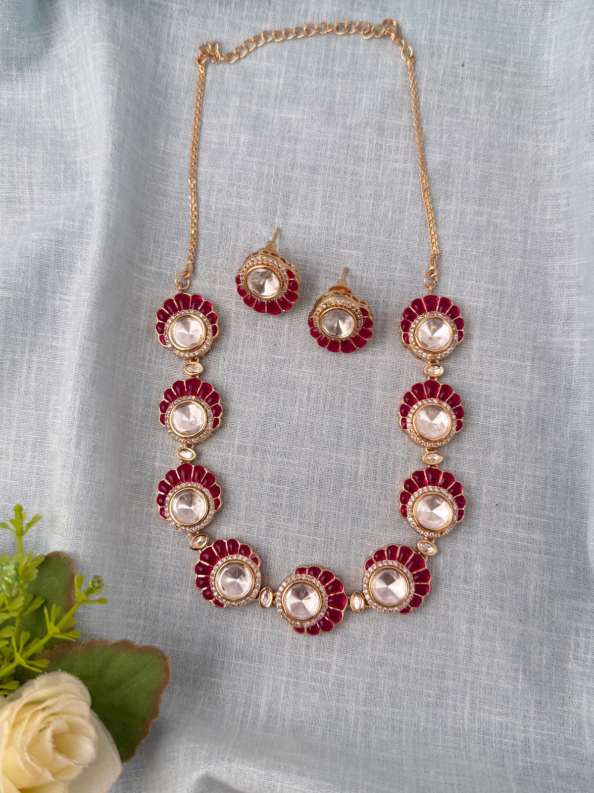 Kundan Designer Necklace Luxury Short Set | N0810