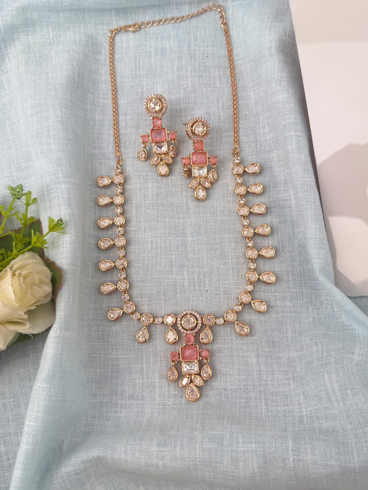 Kundan Designer Necklace Luxury Mid-Long Set | N0838