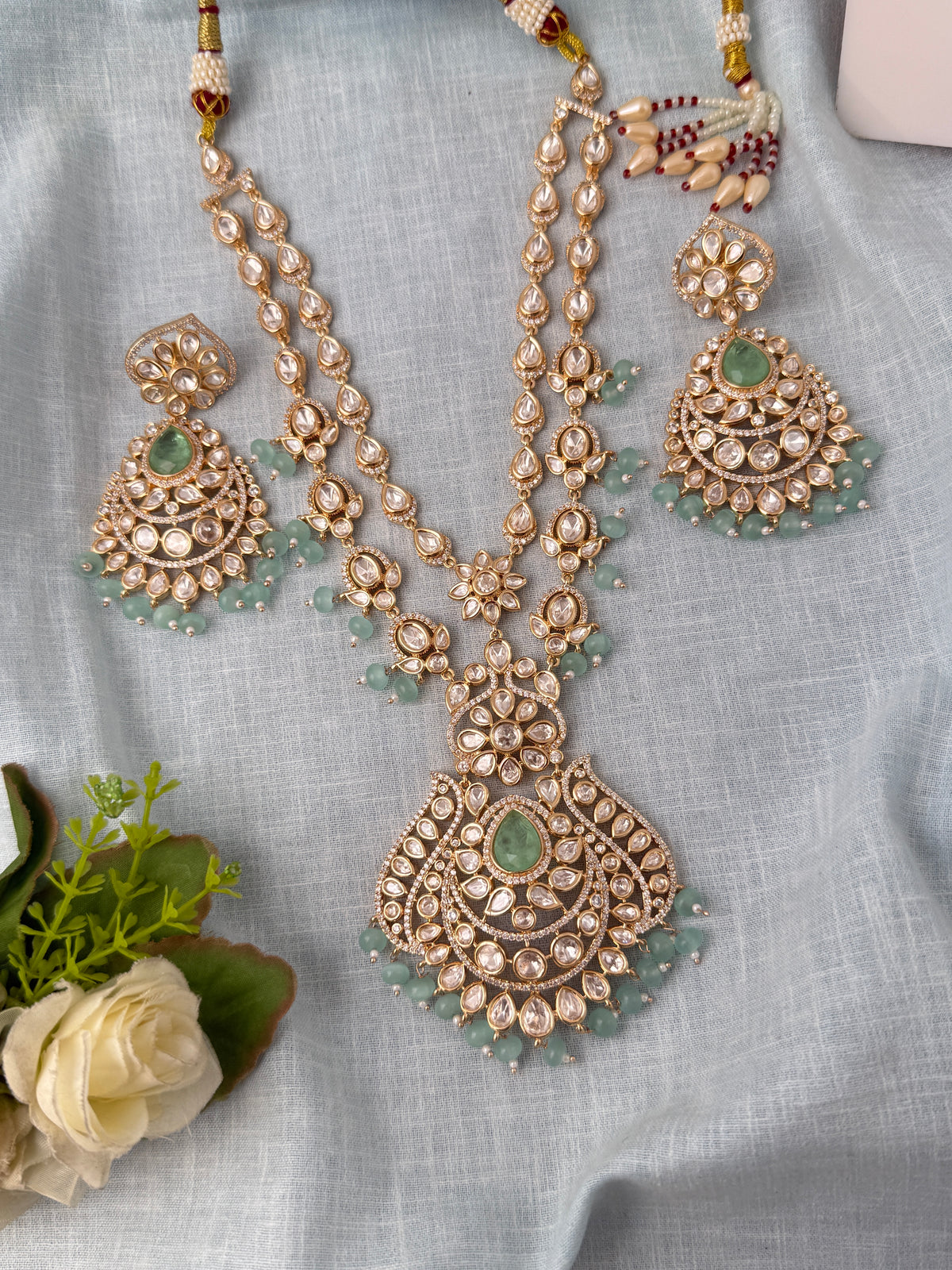 Kundan Layered Necklace Luxury Long Set | N0827