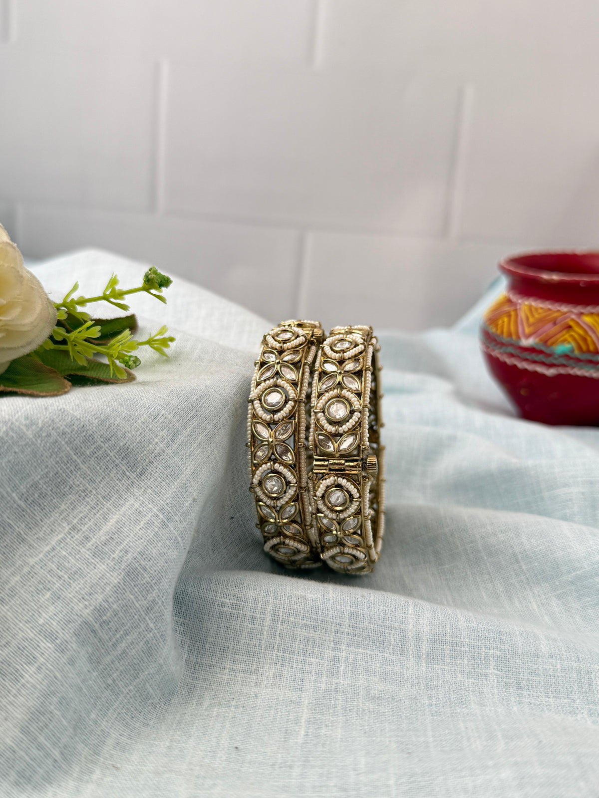 Antique temple style bridal bangles for women by Mahila