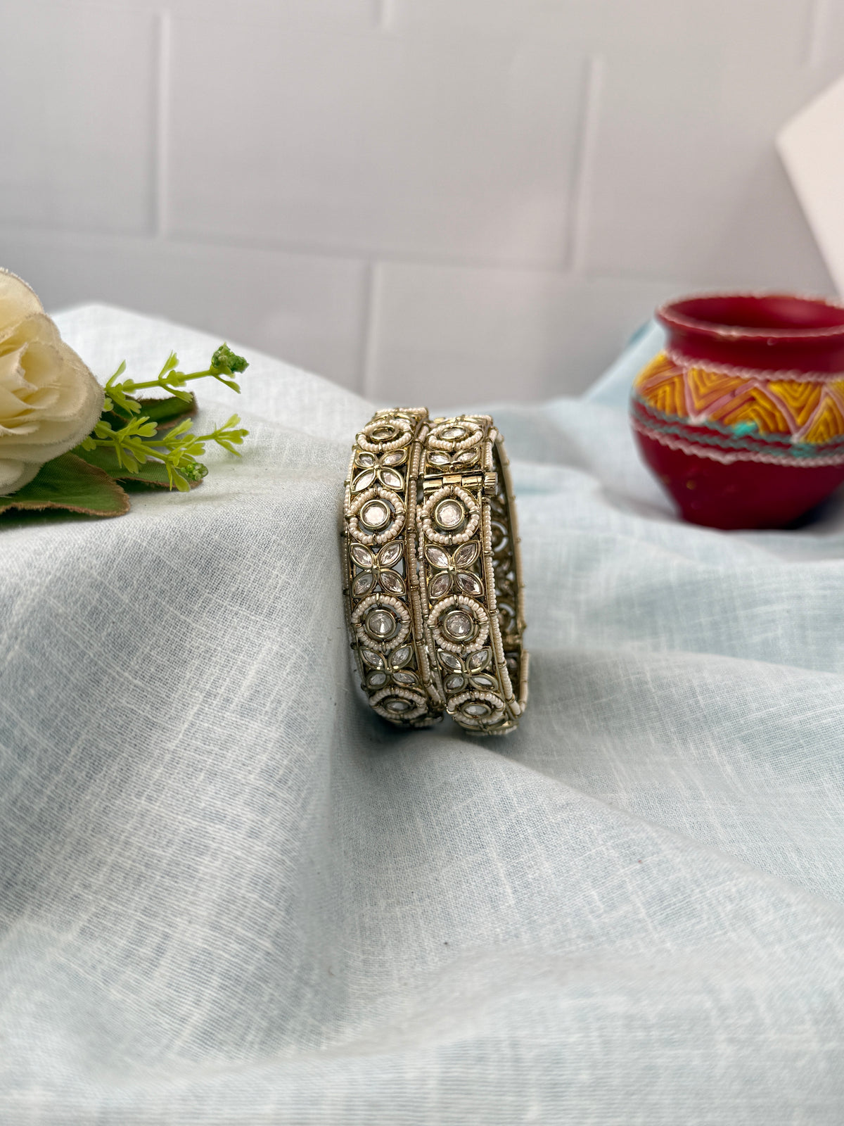 Antique temple style bridal bangles for women by Mahila