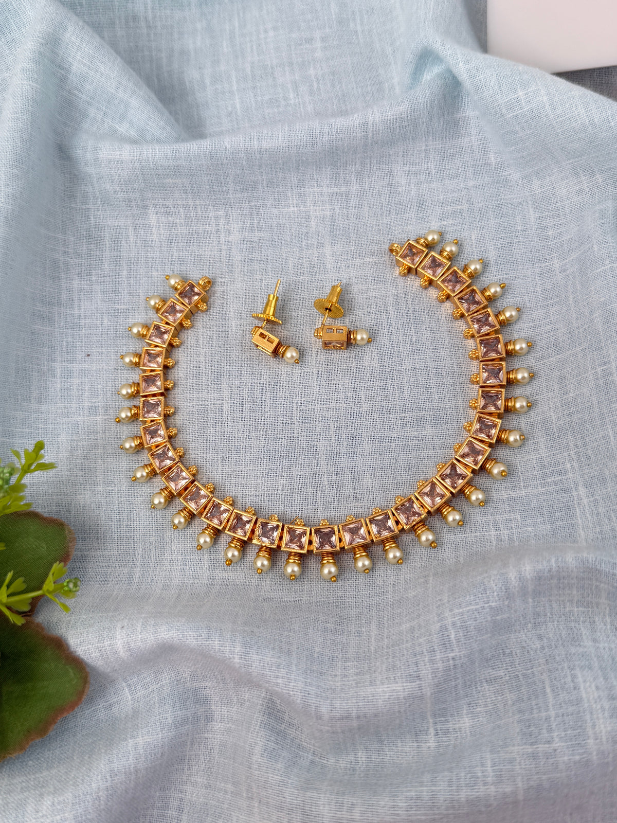 Kundan Designer Necklace Premium Short Set | N0866