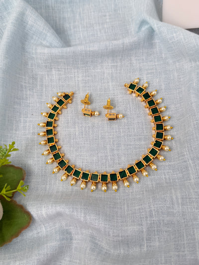 Kundan Designer Necklace Premium Short Set | N0867
