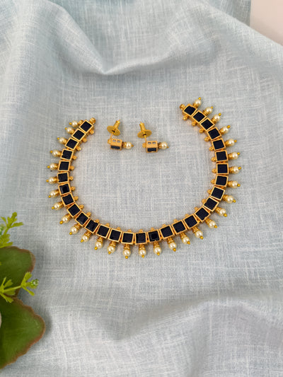 Kundan Designer Necklace Premium Short Set | N0870