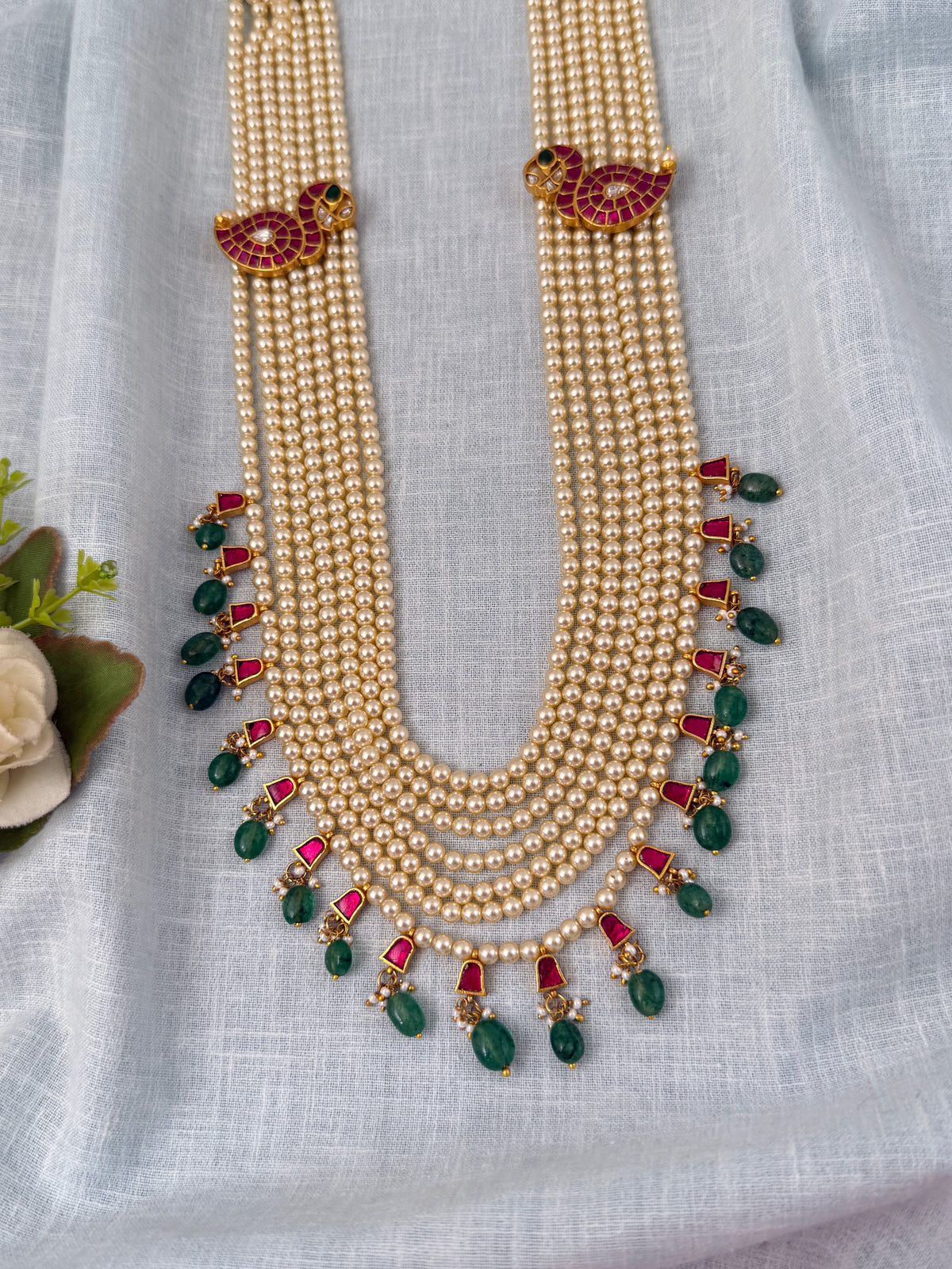 Pearl Layered Necklace Jadau Kundan Premium | N0872