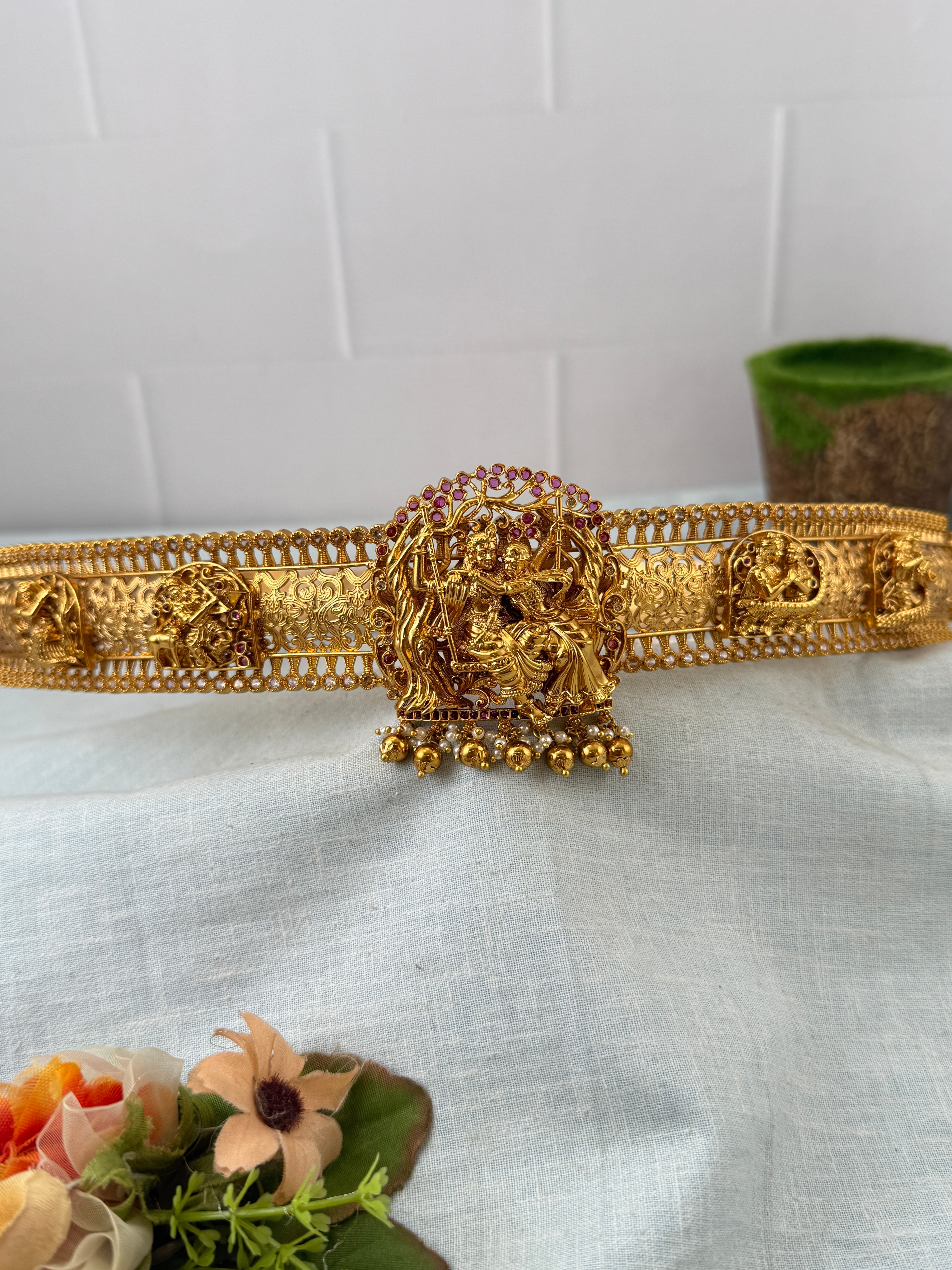 Royal Antique Radha Krishna Vaddanam Kamarbandh 8111