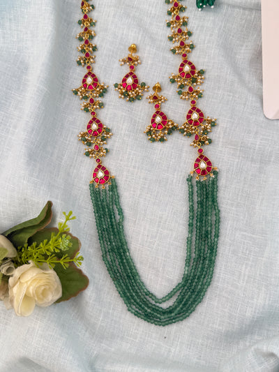 Jadau Kundan Pearl Layered Necklace Premium Set| N0852