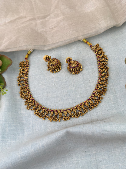 Royal Antique Short Necklace Set 1110