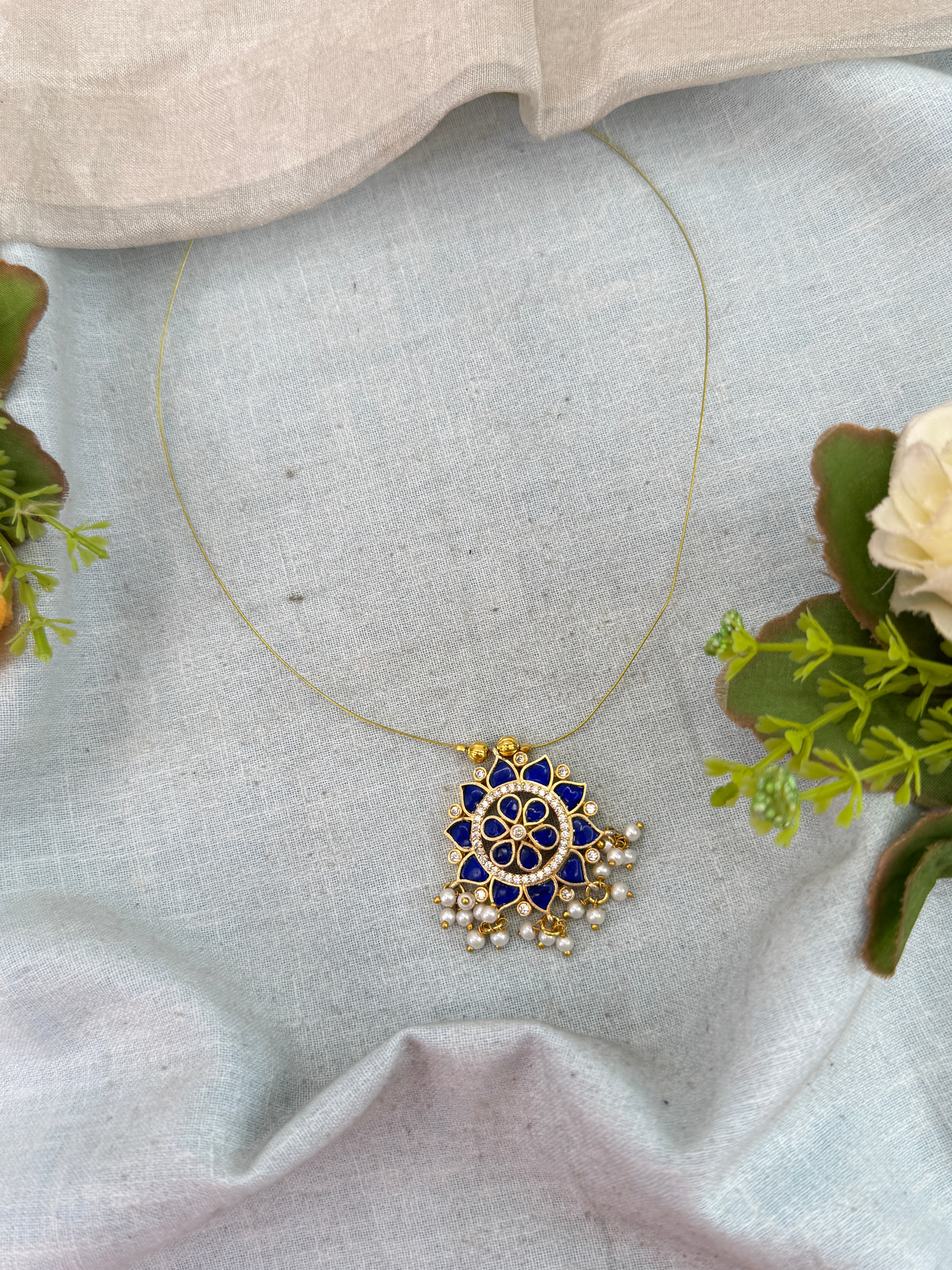 Royal Jadau Kundan Invisible Chain Necklace 1008