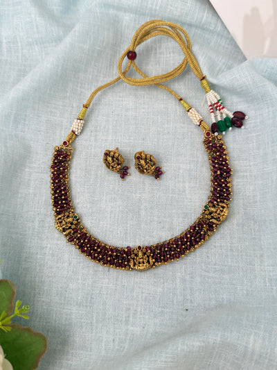 Antique Designer Necklace Lakshmi Short Set | N0944