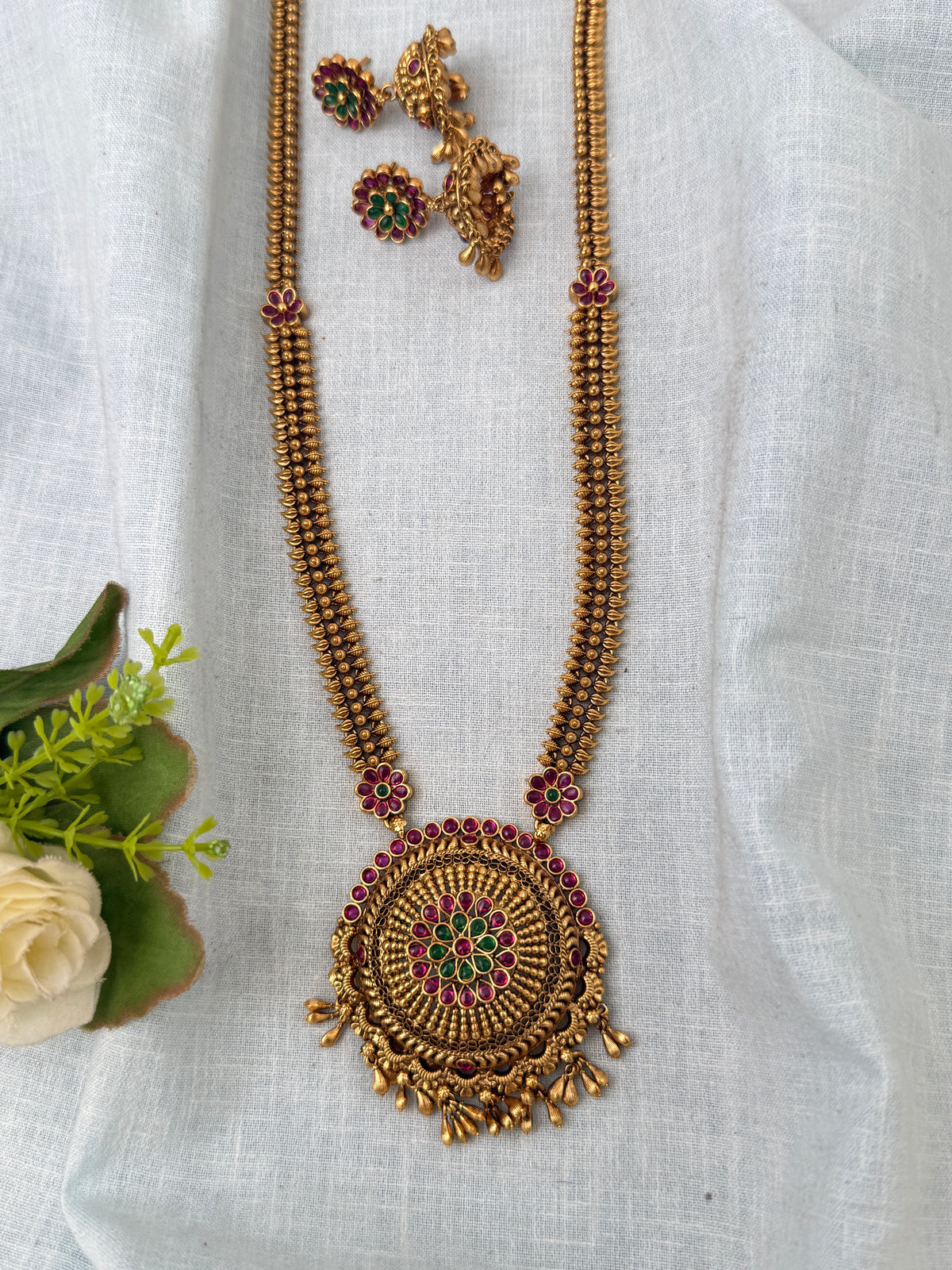 Antique Designer Necklace Elegant Long Set | N0897