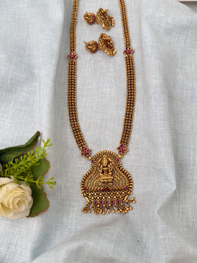 Antique Designer Necklace Lakshmi Pendant Long Set | N0898