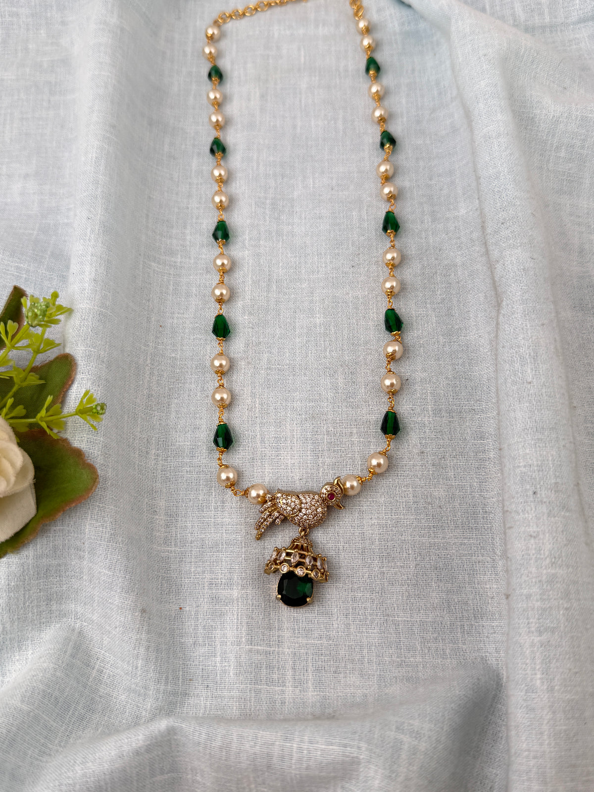Pearl Stone Pendant Necklace Premium | N0371