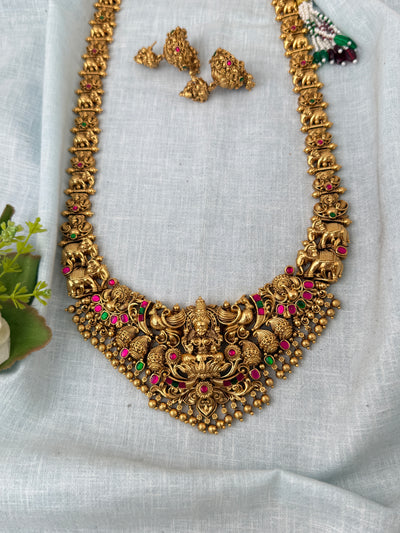 Antique Grand Lakshmi Necklace Premium Long Set | N1111