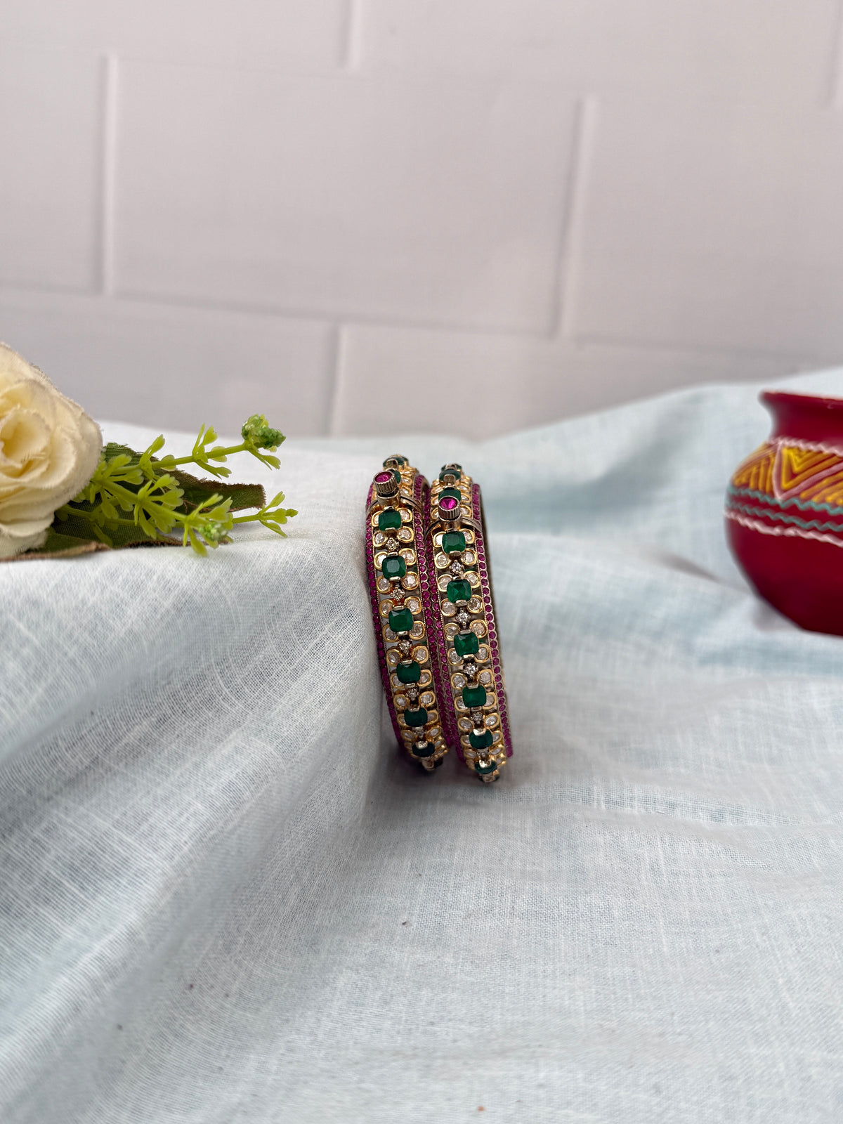 Antique temple style bridal bangles for women by Mahila