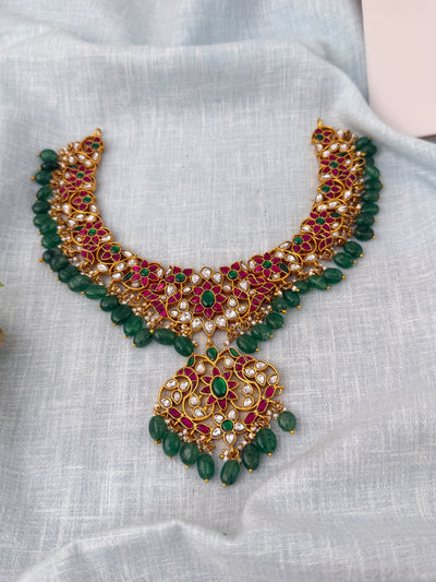 Jadau Kundan Necklace Premium Short | N1102