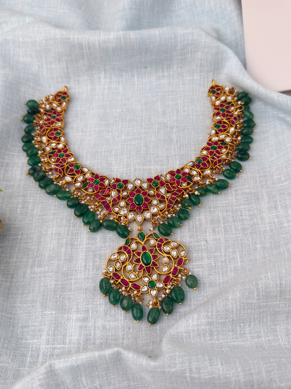 Jadau Kundan Necklace Premium Short | N1102