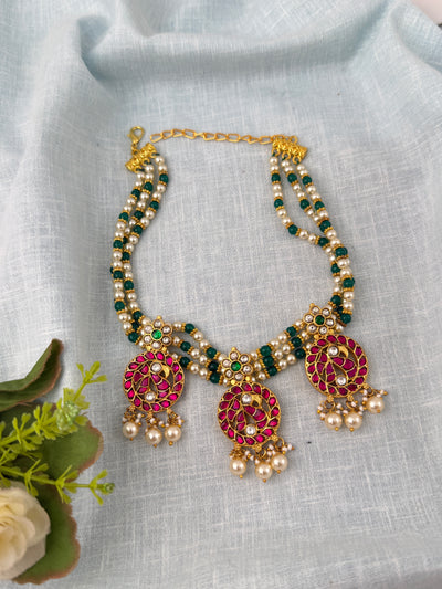 Jadau Kundan Pearl Layered Necklce | N1098