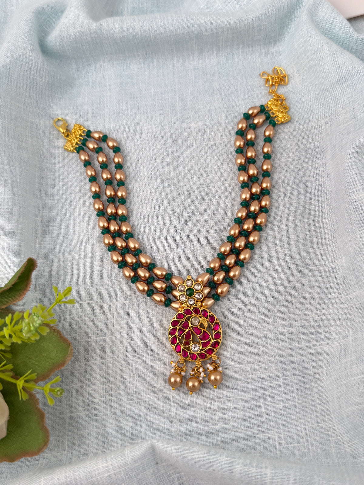 Jadau Kundan Pearl Layered Necklce | N1097