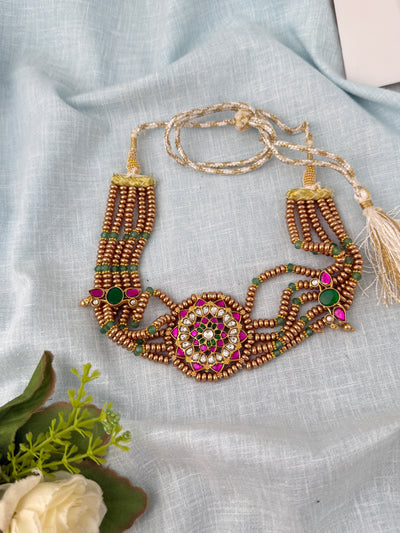 Jadau Kundan Pearl Layered Necklce | N1096