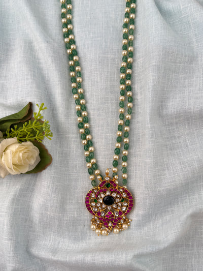 Pearl Layered Necklce Jadau Kundan Premium | N1099