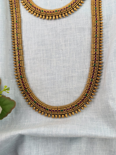 Antique Kaasu Semi Braidal Necklace Premium Set | N1129