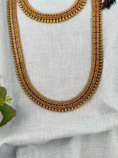 Antique Kaasu Semi Braidal Necklace Premium Set | N1130