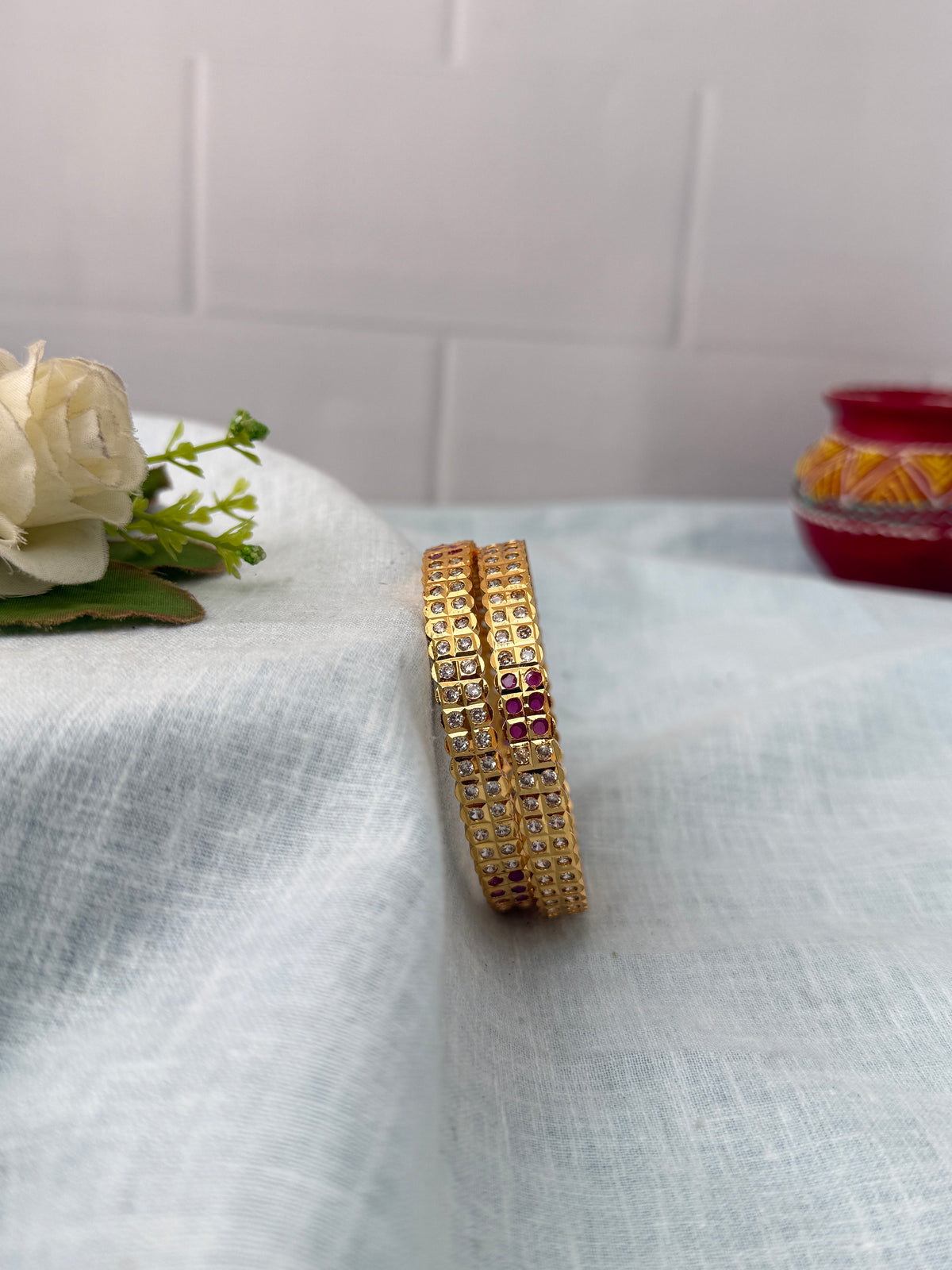 Antique temple style bridal bangles for women by Mahila