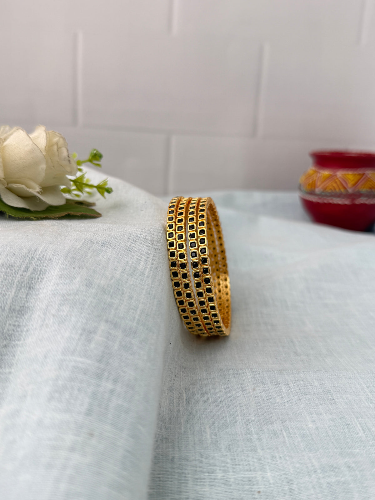 Antique temple style bridal bangles for women by Mahila