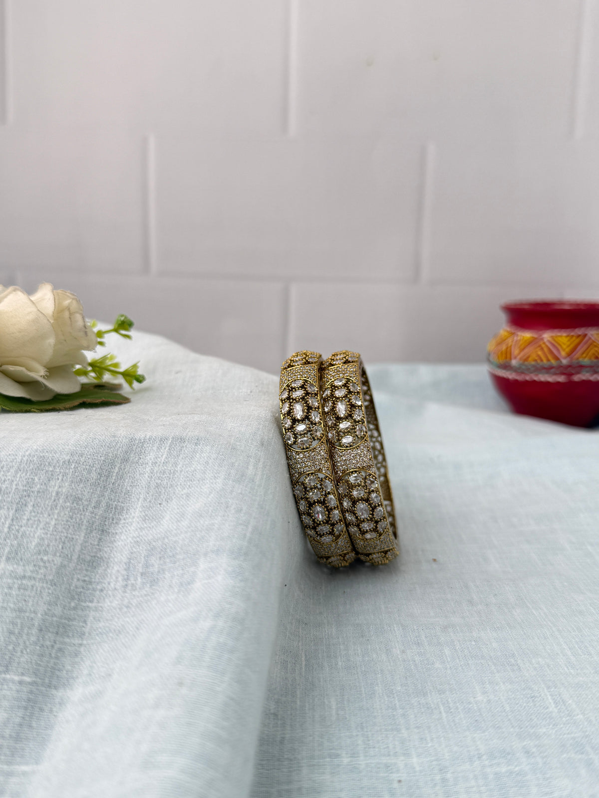 Antique temple style bridal bangles for women by Mahila