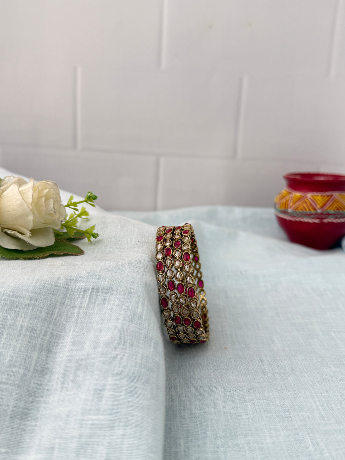 Antique temple style bridal bangles for women by Mahila